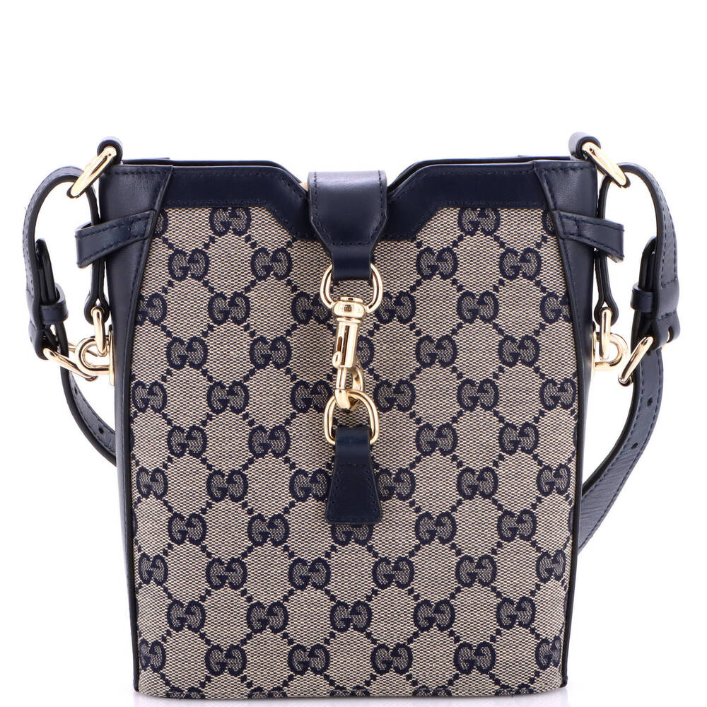 Gucci Mini Bucket Bag GG Canvas with Leather